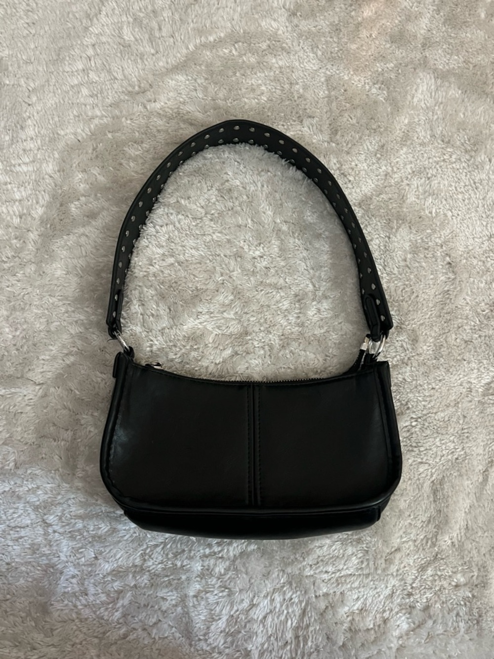 UO Studded Black Leather Shoulder Bag